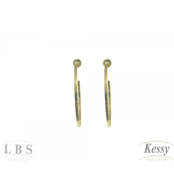  Argola LBS & Kessy Folheado Quadrada - 5cm