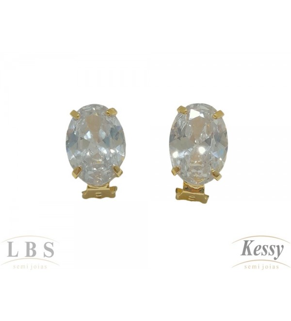  Argola de Pressão LBS & Kessy Folheado Com Pedra - 1,5cm