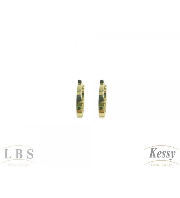 Argola LBS & Kessy Folheado - 1,8cm