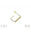  Argola LBS & Kessy Folheado Pedra + Quadrada - 1,8cm 
