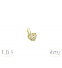  Argola LBS & Kessy Folheado Coração + Pedra - 2,3cm 