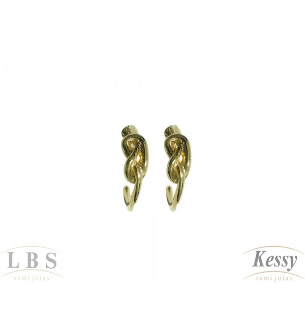 Argola LBS & Kessy Folheado Torcida - 2,5cm