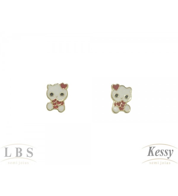 Brinco LBS & Kessy Folheado Hello Kitty - 0,8cm