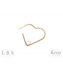  Argola LBS & Kessy Folheado Coração - 3,5cm 