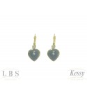 Argola LBS & Kessy Folheado Coração + Pedra Cores - 2,8cm 
