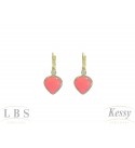 Argola LBS & Kessy Folheado Coração + Pedra Cores - 2,8cm 