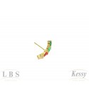 Brinco LBS & Kessy Folheado Coração + Pedra - 2cm