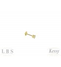 Brinco LBS & Kessy Folheado Estrela + Pedra Tarraxa Baby - 0,4cm