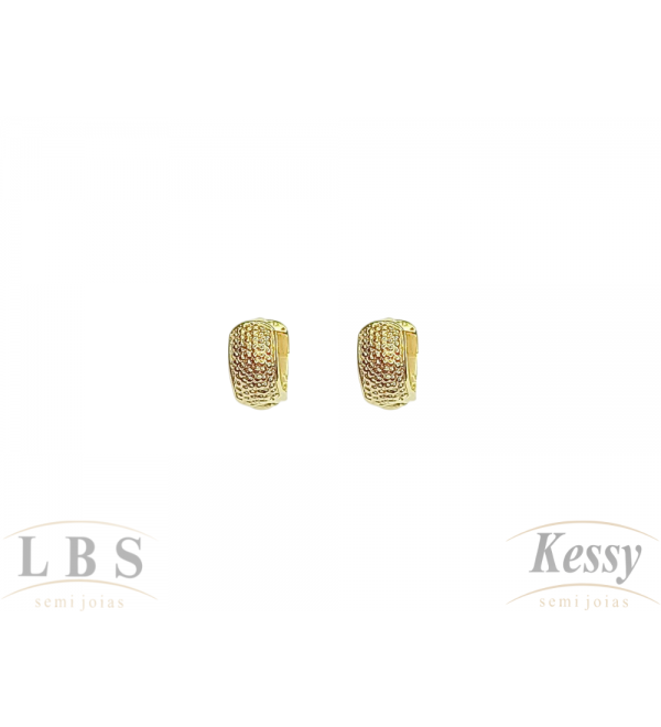 Argola Infantil/Cartilagem LBS & Kessy Folheada Trabalhada - 0,8cm