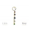 Brinco LBS & Kessy Folheado Pendente Argola Com Pedras - 6,5cm 