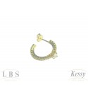  Argola LBS & Kessy Folheado Pedra + Coração - 1,5cm 