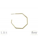  Argola LBS & Kessy Folheado Octógono - 3,5cm