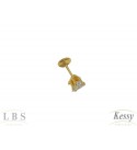 Brinco Infantil LBS & Kessy Folheado - Com Pedra - 0,5cm