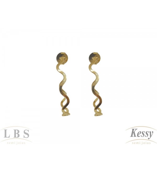  Argola LBS & Kessy Folheado Torcida - 3,5cm