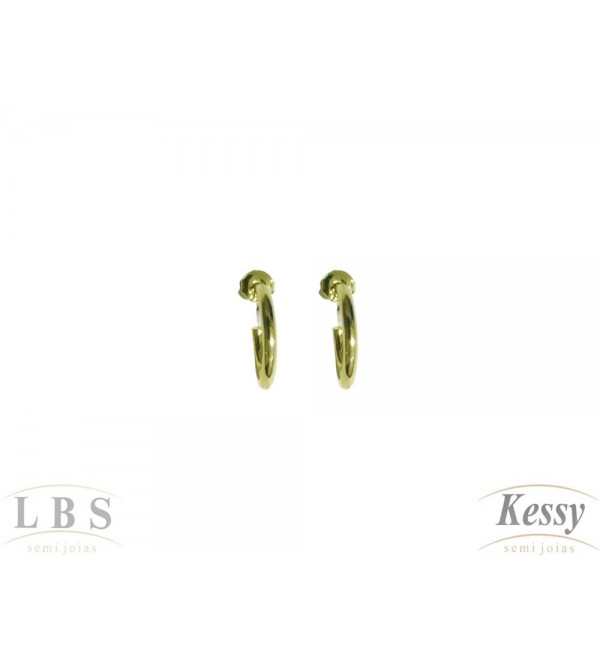 Argola LBS & Kessy Folheado Boleada - 1,5cm