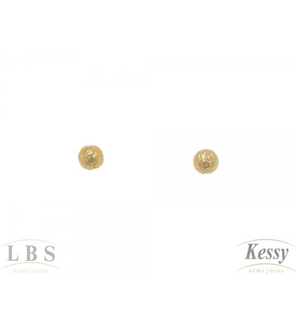Brinco Infantil LBS & Kessy Folheado Fosco Tarraxa Baby - 0,4cm   