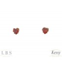 Brinco Infantil LBS & Kessy Folheado Coração Com Pedra - 0,4cm