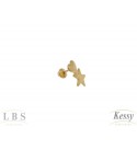 Brinco Infantil LBS & Kessy Folheado Coração + Estrela - 1cm 