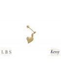 Brinco Infantil LBS & Kessy Folheado Coração + Pedra+ Tarraxa Baby - 1,5cm 