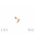 Brinco Infantil LBS & Kessy Folheado Xadrez Tarraxa Baby - 0,7cm