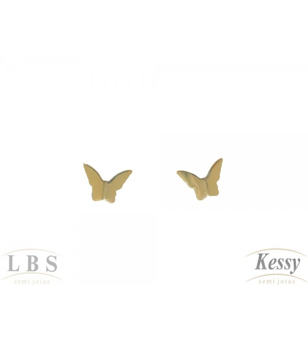 Brinco Infantil LBS & Kessy Folheado Borboleta - 0,6cm
