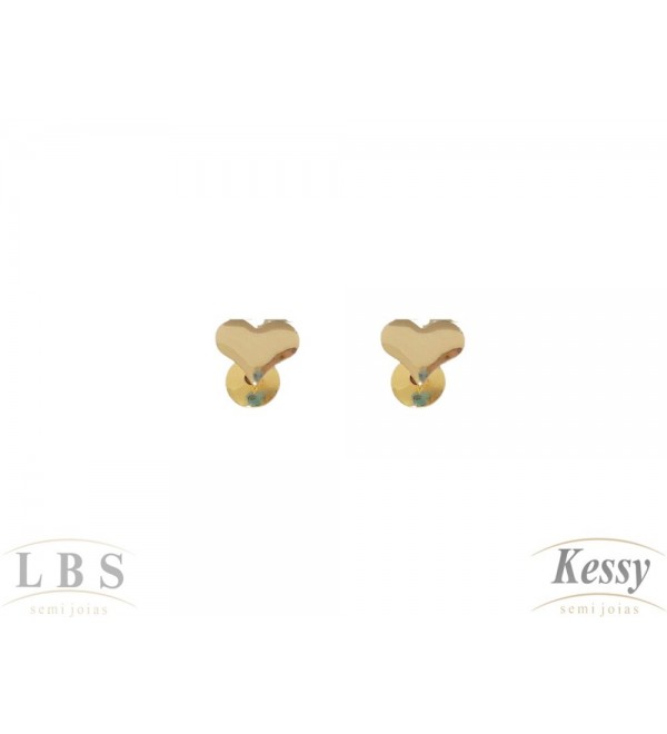 Brinco Infantil LBS & Kessy Folheado Coração - 0,4cm