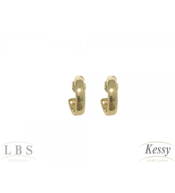 Argola LBS & Kessy Folheado - 1,5cm