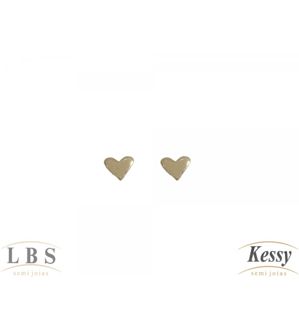 Brinco Infantil LBS & Kessy Folheado Coração - 0,3cm  