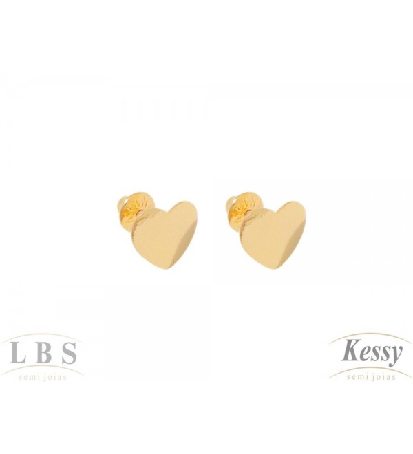 Brinco Infantil LBS & Kessy Folheado Coração - 0,6cm