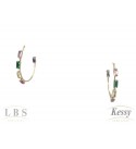 Argola LBS & Kessy Folheado Com Pedras - 3,5cm