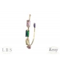 Argola LBS & Kessy Folheado Com Pedras - 3,5cm