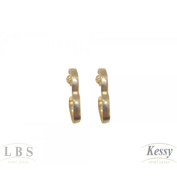  Argola LBS & Kessy Folheado Coração - 2,5cm