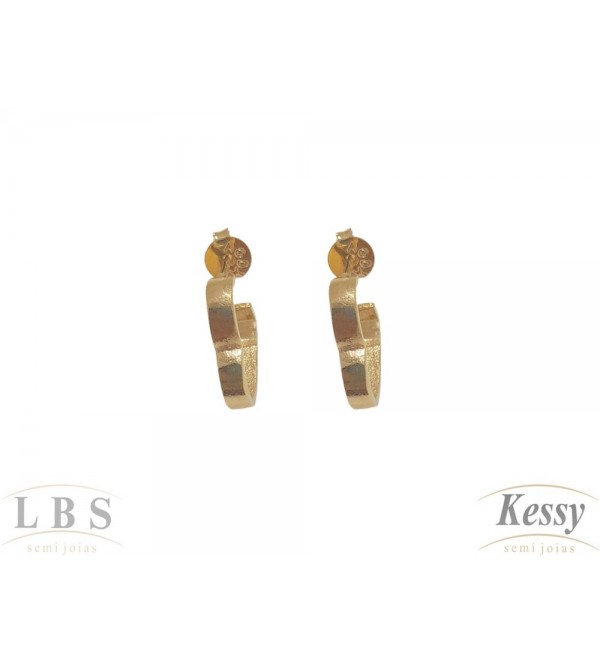  Argola LBS & Kessy Folheado Coração - 1,3cm