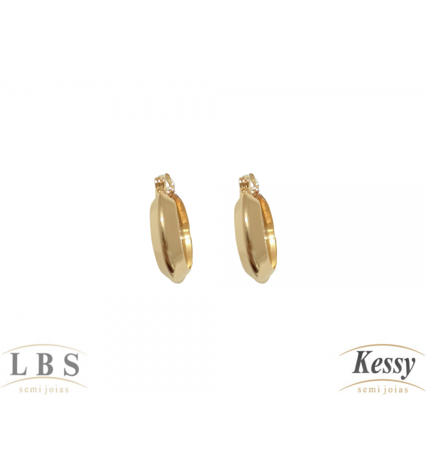 Argola LBS & Kessy Folheado Clássica - 1,5cm  