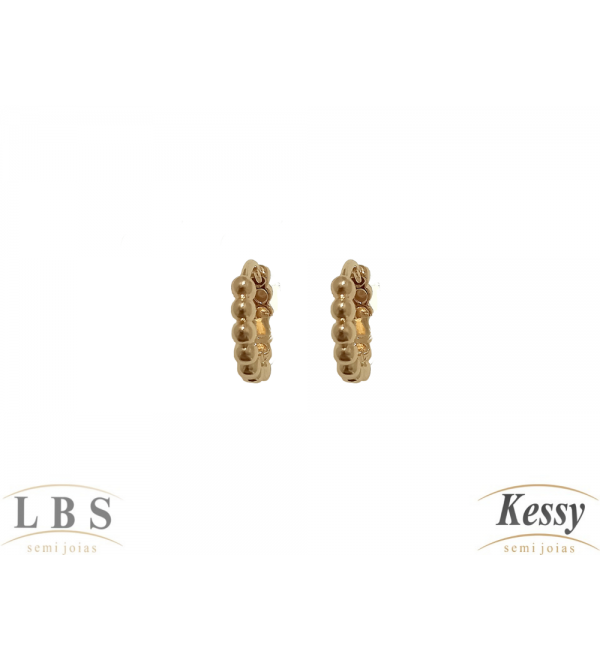 Argola LBS & Kessy Folheado Bolinhas - 1,2cm 