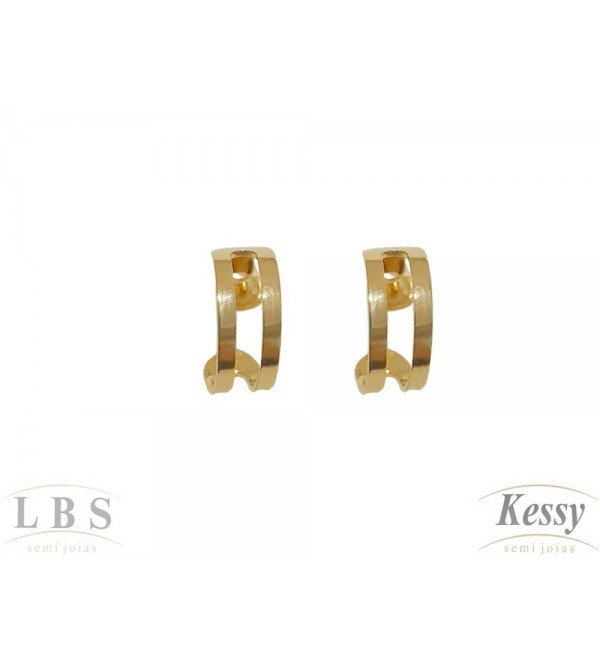 Argola LBS & Kessy Folheado - 1,3cm