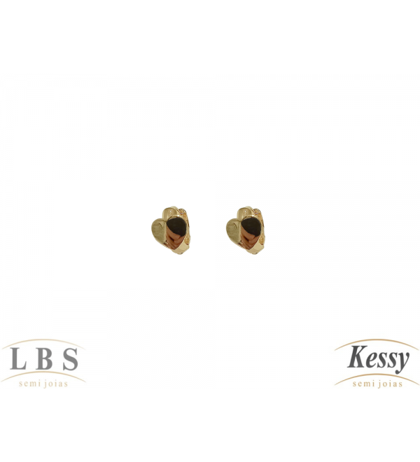 Argola LBS & Kessy Folheado Cartilagem + Coração - 1cm