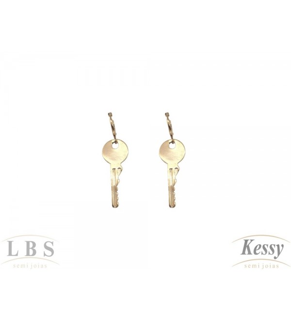 Argola LBS & Kessy Folheado Chave - 4,5cm 