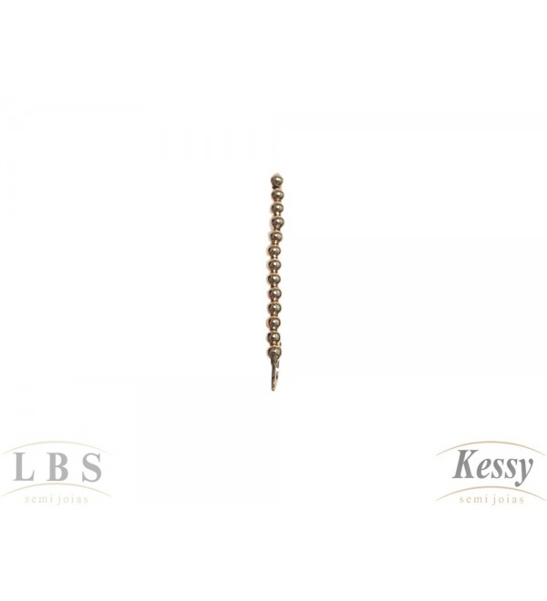 Brinco LBS & Kessy Folheado Transversal Com Bolinhas - 5,5cm