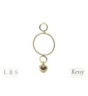 Brinco LBS & Kessy Folheado Pendente Circulo Coração - 5,5cm