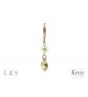 Argola LBS & Kessy Folheado Pendente Coração + Pérola - 3,5cm