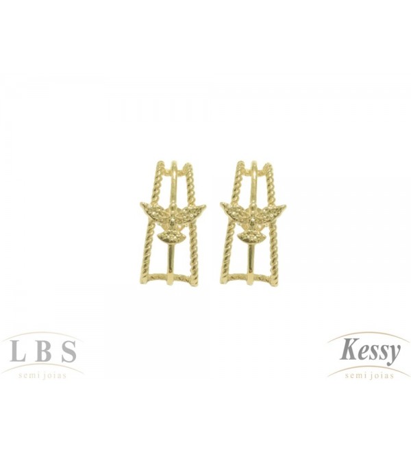 Brinco LBS & Kessy Folheado Pomba Paz - 2,5cm