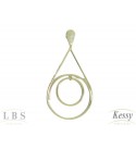 Brinco LBS & Kessy Folheado Pendente Argola - 6cm