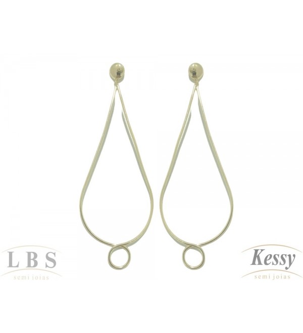 Brinco LBS & Kessy Folheado Pendente Gota - 9,5cm