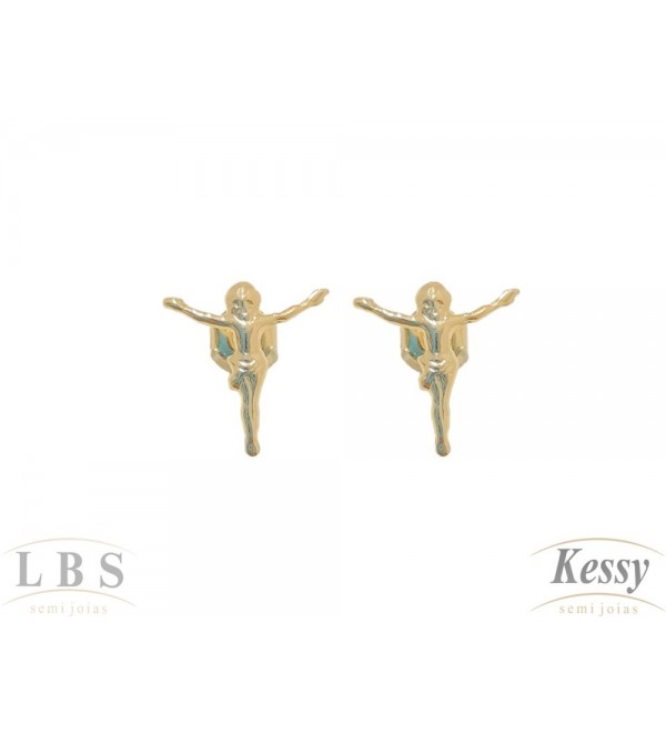 Brinco LBS  & Kessy Folheado Jesus - 1cm