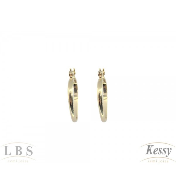 Argola LBS & Kessy Folheado - 2,5cm  