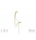 Brinco Ear Cuff LBS & Kessy Folheado Pedra + Fio - 14cm 