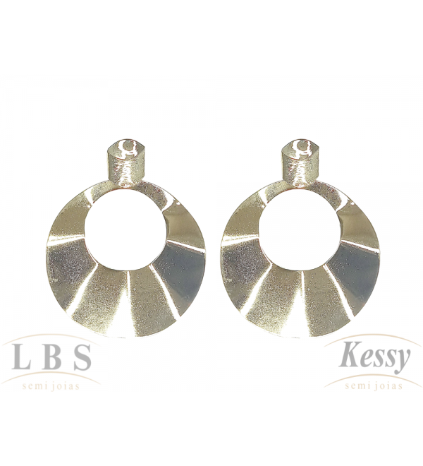 Brinco LBS & Kessy Folheado Pendente + Moderno - 5cm 