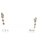 Argola LBS & Kessy Folheado Coração Com Pedras + Pendente Coração - 3cm