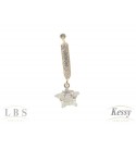 Argola LBS & Kessy Folheado com Pedras + Estrela - 2cm